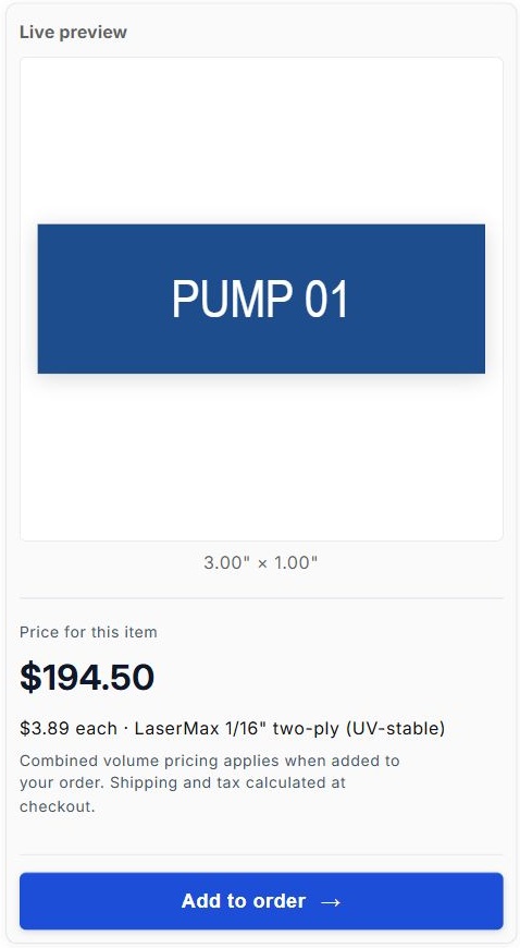 Axiom Tags — Preview & pricing interface