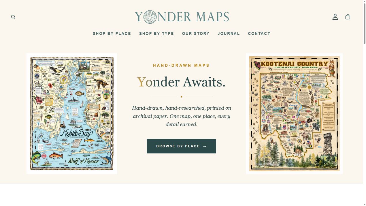 Yonder Maps — First impression interface