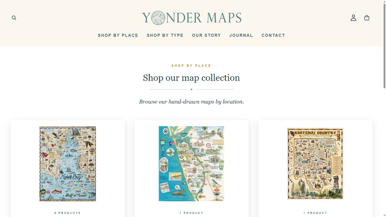 Yonder Maps — Browse by place interface