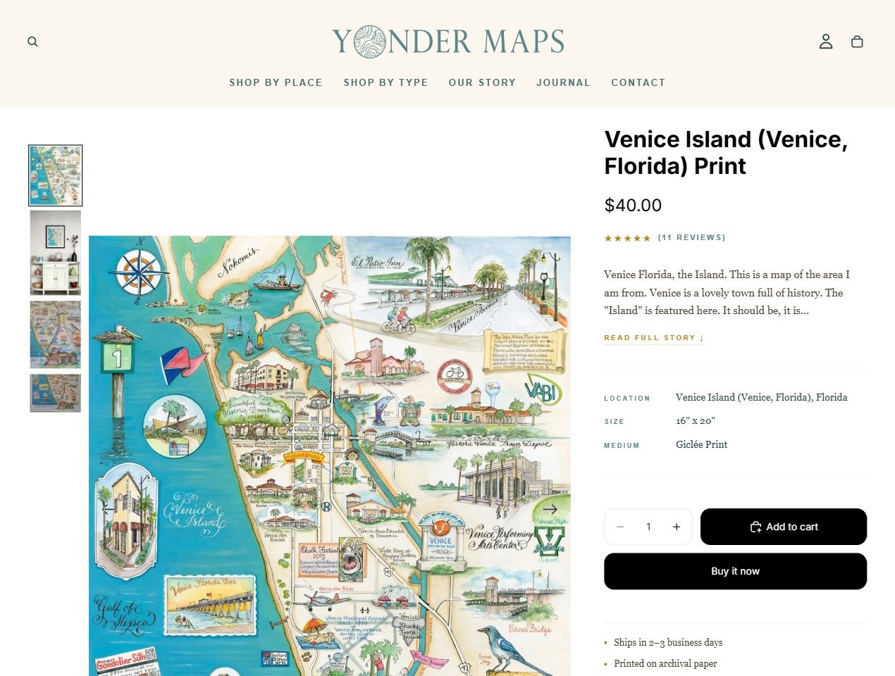 Yonder Maps — Product detail interface